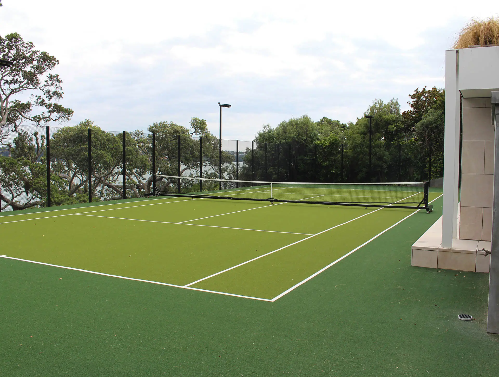 Permeable carparks concrete section in an industrial parking area.